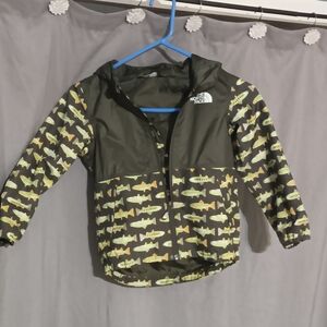 The North Face Kids Rain Jacket - Green Fish Print